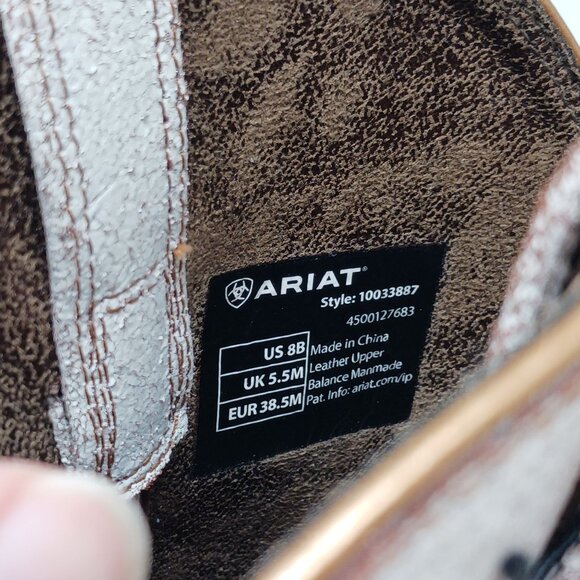 Ariat GOLDIE Western Boots Size 8 Distressed White NWT Cowboy Cowgirl Country - Picture 4 of 9